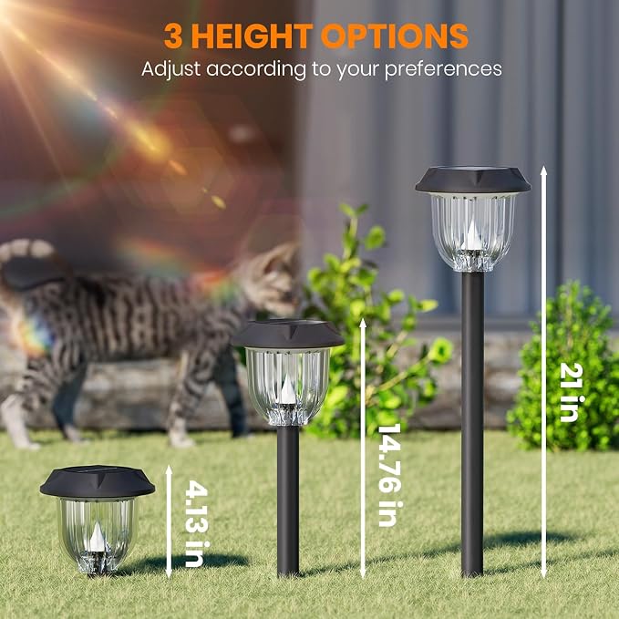 AOSEA Solar Outdoor Lights, IP 65 Waterproof Solar Powered Driveway Lights - Image 2