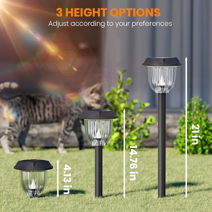 AOSEA Bright 10 Pack Solar Lights Outdoor IP65 Waterproof, LED Solar Lights - Image 2