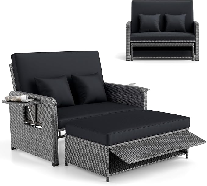 RELAX4LIFE Wicker Patio Outdoor Daybed by RELAX4LIFE