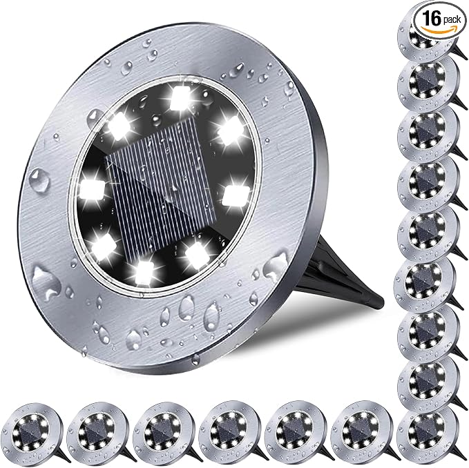 Solar Ground Light, Waterproof Solar Garden Lights, Upgraded Outdoor Garden by Rayolon