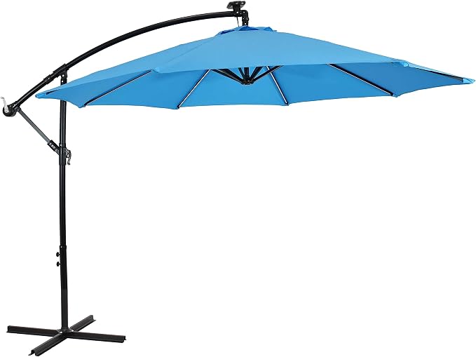 Sunnydaze 10' Solar Offset Patio Umbrella - Image 10