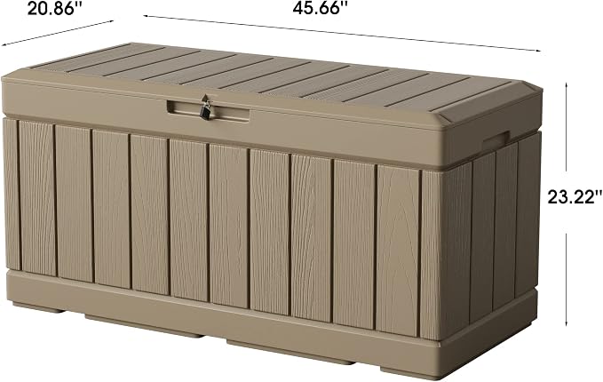 Greesum 82 Gallon Resin Deck Box All Weather Large Outdoor Storage - Image 6