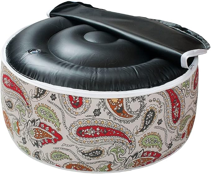 Magpie Fabrics Indoor/Outdoor Inflatable Stool Ottoman Pouf, Water Repellent - Image 7