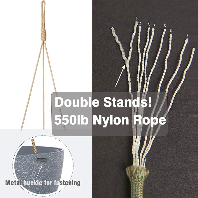 13 Inch 2 Pack Large Hanging Planters - Image 5
