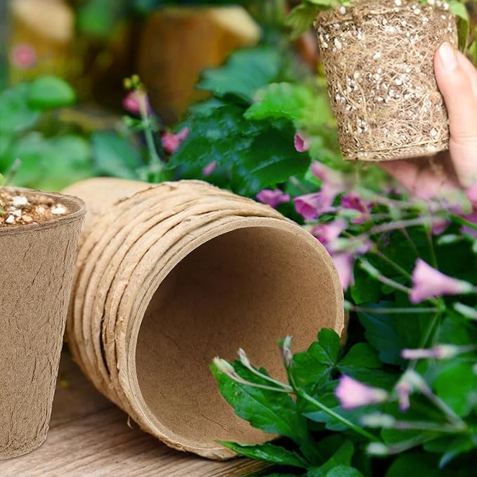 100 Pack 4 Inch Peat Pots, Biodegradable Seed Starter Pots - Image 6