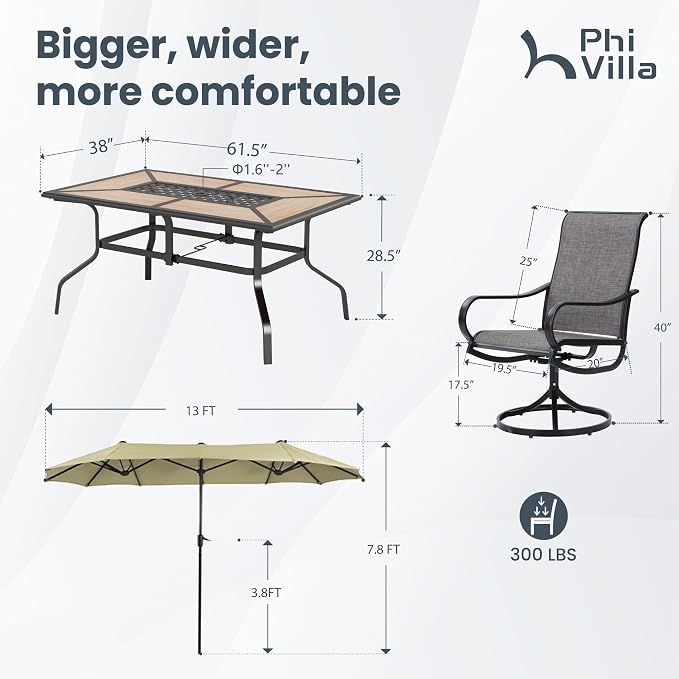 PHI VILLA Patio Dining Set - Image 9