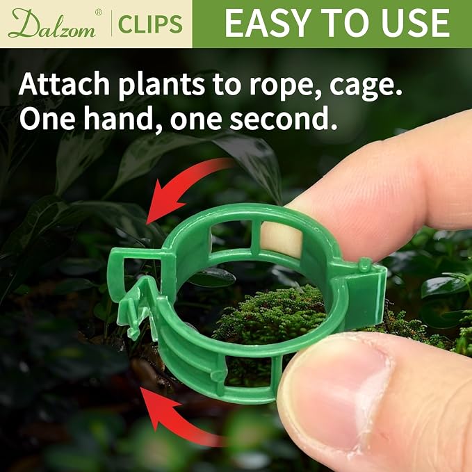 Dalzom® 300Pcs Tomato Clips, Plastic Trellis Clips Plant Support Clips - Image 4