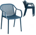 Modern Stackable Outdoor & Indoor Plastic Dining Chairs Set, Armchairs Set by XDECO