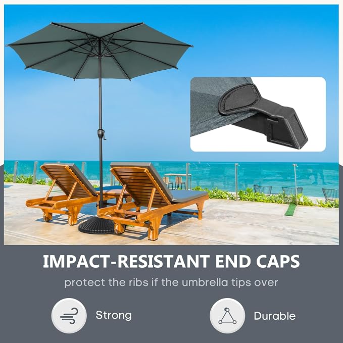 Abba Patio 9FT Lyon Outdoor Patio Umbrella Outdoor Table Umbrella - Image 6