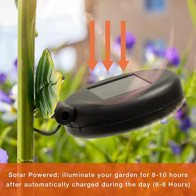 Crosslight Glass Flower Solar LED Waterproof Outdoor Garden Stake - Image 4