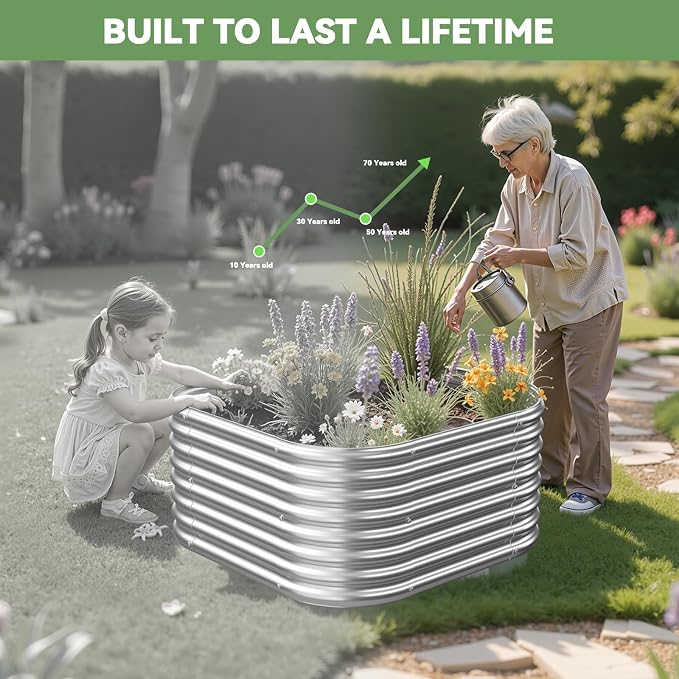 4 Pcak 2x2FT Raised Beds for Gardening, Corrugated Galvanized Steel Raised - Image 8