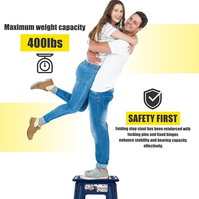 Delxo 16 Inch Folding Step Stool, Foldable Stool - Image 9