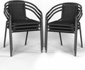 Amopatio Outdoor Dining Chairs Set of 6, Rattan Patio Chairs Wicker, Stackable by Amopatio