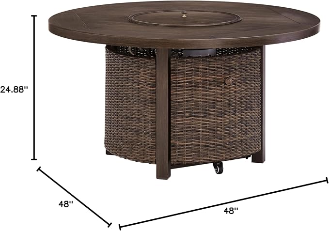 Signature Design by Ashley Paradise Trail Outdoor Round Wicker Patio Fire Pit - Image 19