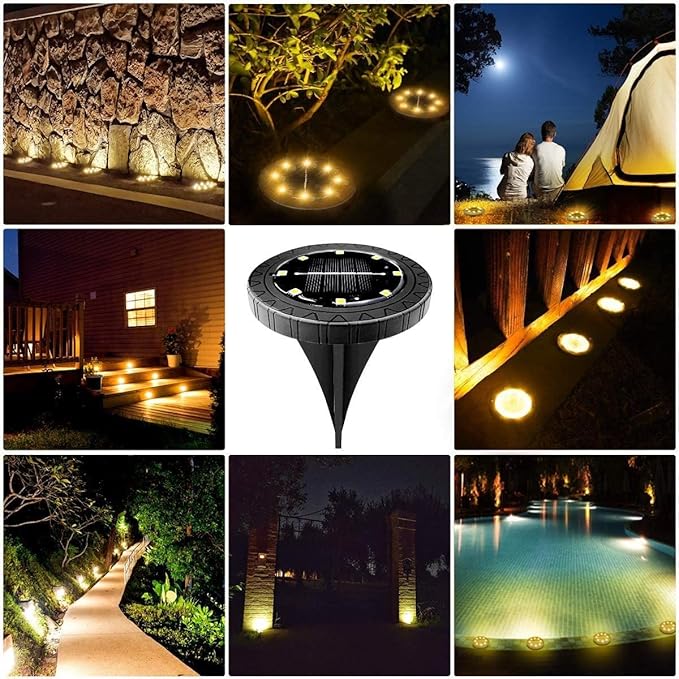 Solar Powered Ground lights 12 Pack, Waterproof LED Solar Lights Outdoor Solar - Image 5