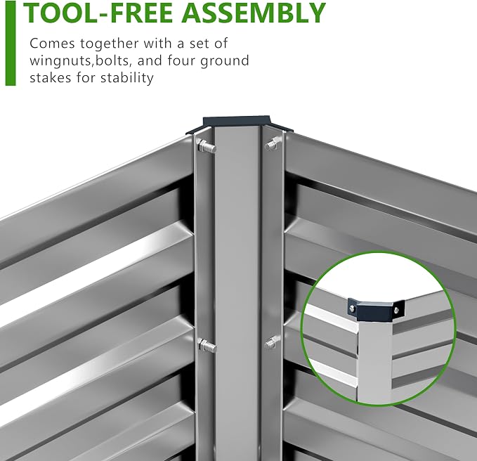 2PCS 12x3x1ft Galvanized Raised Garden Bed Kit, Galvanized Planter Raised - Image 6