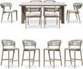 PURPLE LEAF 7 Pieces Outdoor Dining Set Patio Table and Chairs Set Aluminum by PURPLELEAF