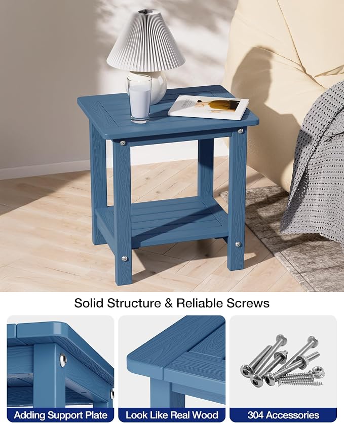YEFU Outdoor Side Table for Patio: 16" HIPS Weather - Image 6