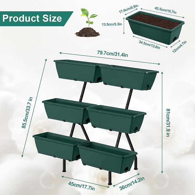 2 Column Vertical Raised Garden Beds, 6 Planter Boxes Standing Garden Bed - Image 6