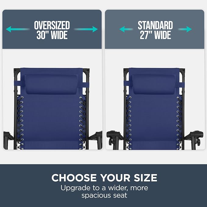 Best Choice Products 30” Wide Folding Zero Gravity Outdoor Recliner Patio - Image 4