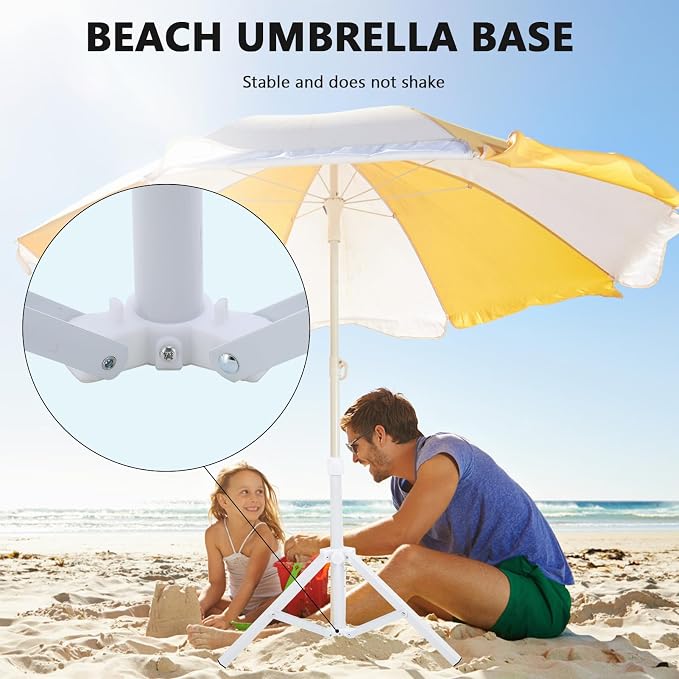 Beach Umbrella Stand Base, Portable Foldable Sun Umbrella Stand White - Image 6