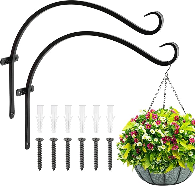 FEED GARDEN 18 Inch 2 Pack Outdoor Hanging Plant Bracket by FEEDGARDEN