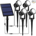 Solar Spot Lights Outdoor, 4-in-1 Solar Landscape Spotlight Waterproof 9.8ft by CREPOW
