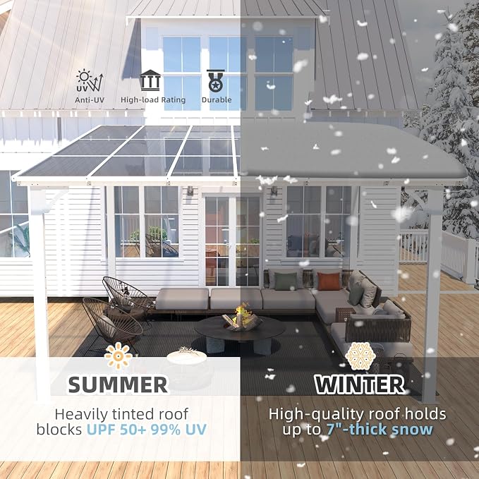 AECOJOY 12' x 12' White Gazebo Outdoor Pergola - Image 2