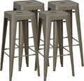 Shahoo 30 Inches Metal Bar Stools Counter Height Stackable Backless Stools by BuynowfromShahoo
