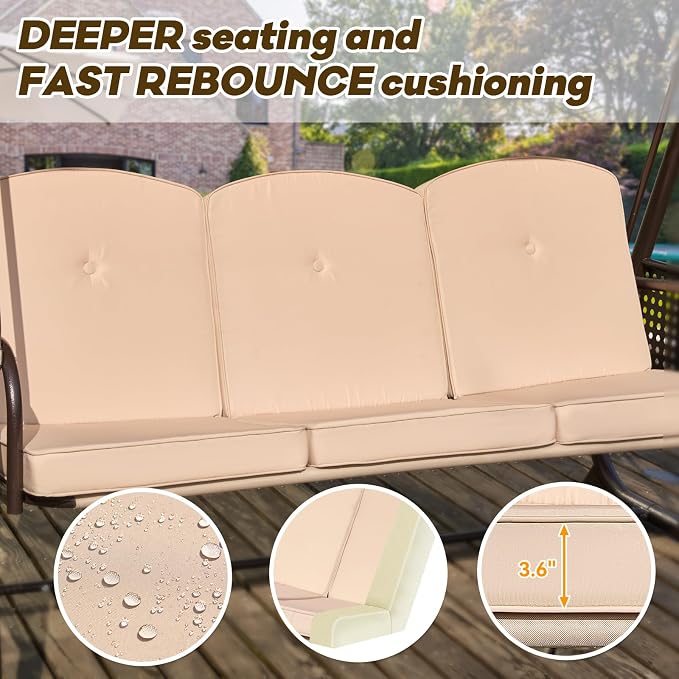 3 in 1 Outdoor Porch Swing - Image 5