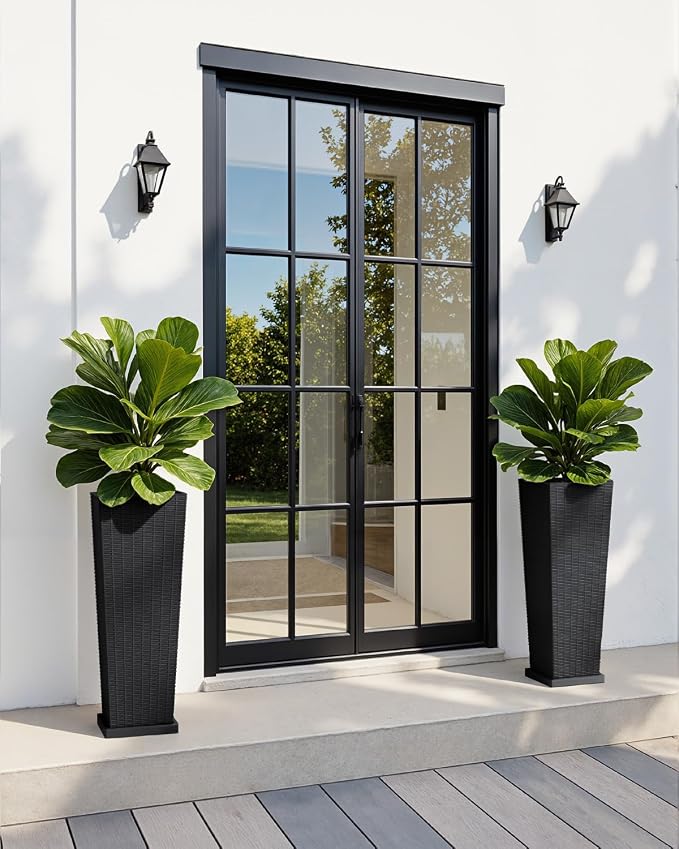 Greesum Set of 2 Tall Plastic Planters - Image 6