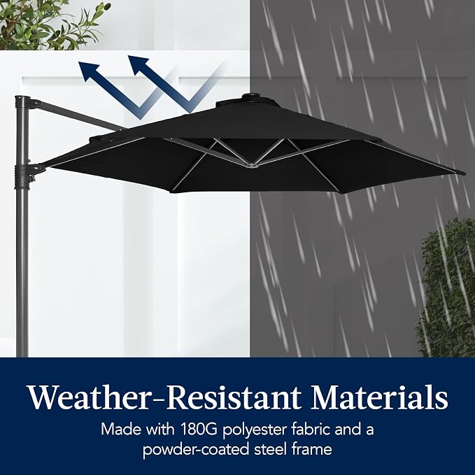 Best Choice Products 10ft Solar LED Offset Cantilever Hanging Market Patio - Image 6