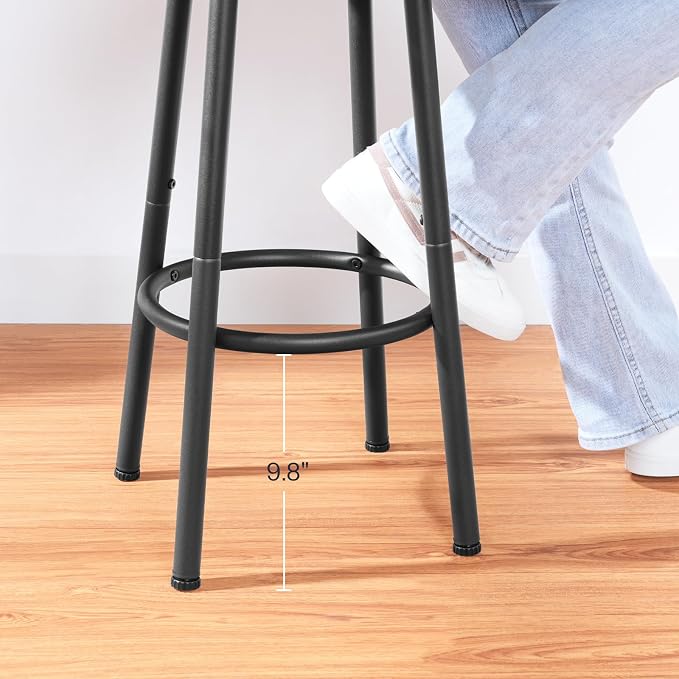 HOOBRO Bar Stools, Swivel Bar Stools Set of 2, 24.9" Round Bar Chairs, Backless - Image 8