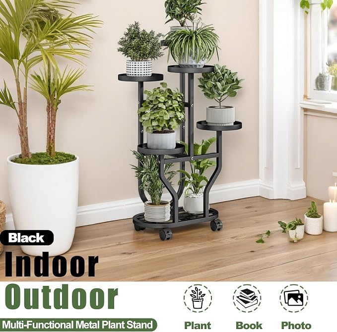 Plant Stand 5 Tier Indoor Outdoor Metal Flower Shelf - Image 5