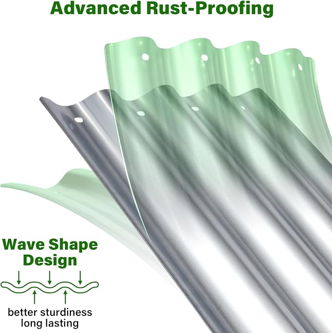 Galvanized Raised Garden Bed for Outdoor: 4X2X1ft Durable Metal Vegetable Plant - Image 5