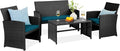 Best Choice Products 4-Piece Outdoor Wicker Patio Conversation Furniture Set by BestChoiceProducts