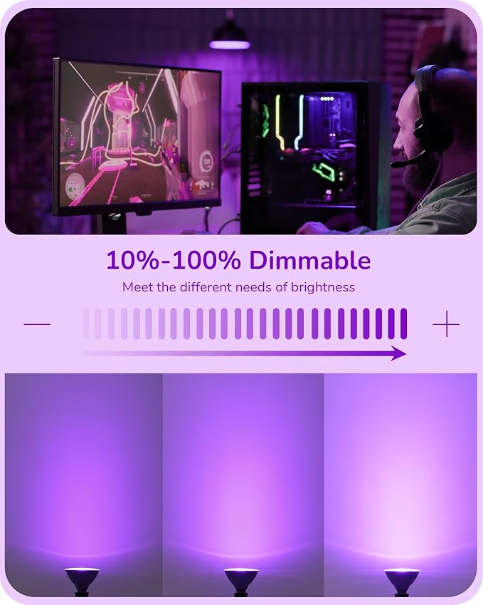EDISHINE Christmas Decorations PAR38 Purple LED Flood Light Bulbs Outdoor - Image 4