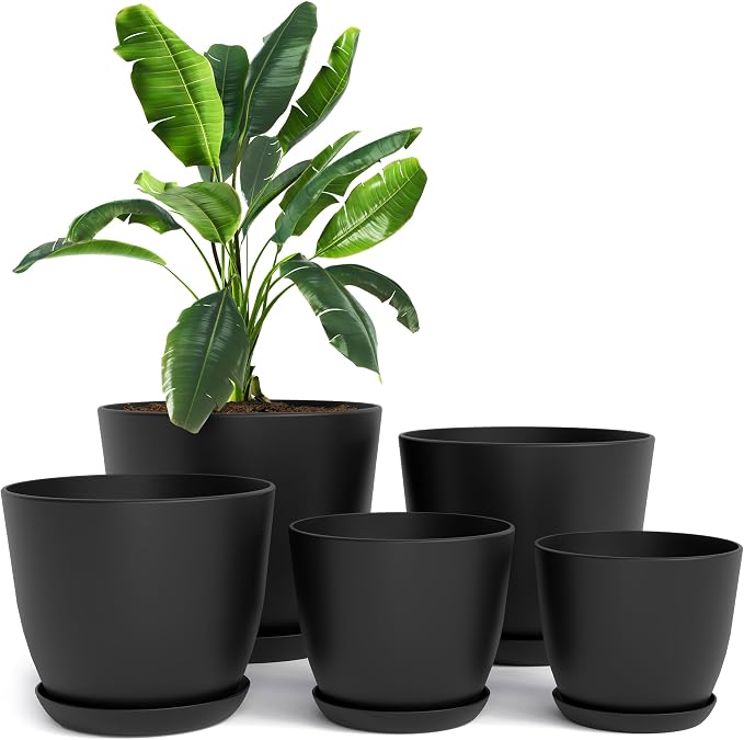 Utopia Home - Plant Pots Indoor - 7/6.6/6/5.3/4.8 Inches Flower Pots by UTOPIAHOME