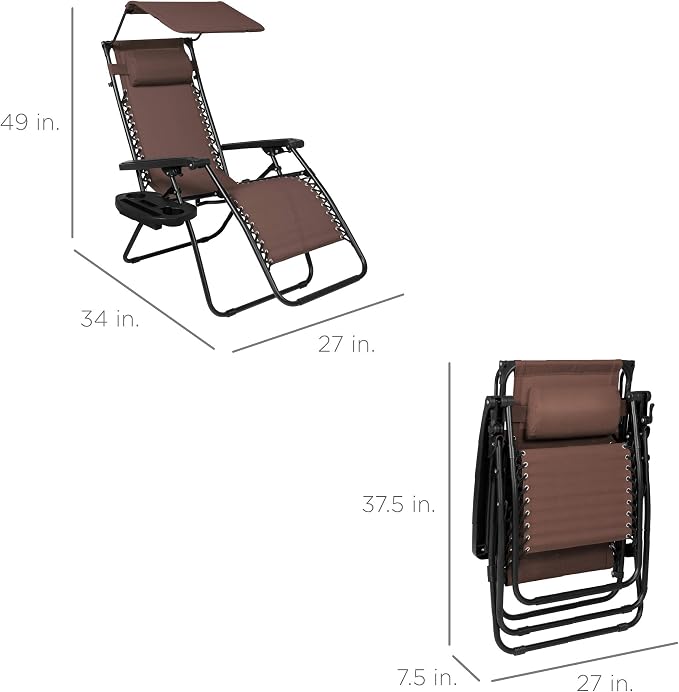 Best Choice Products Folding Zero Gravity Outdoor Recliner Patio Lounge Chair - Image 3