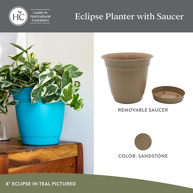 The HC Companies 12 Inch Eclipse Round Planter Pots - Image 2