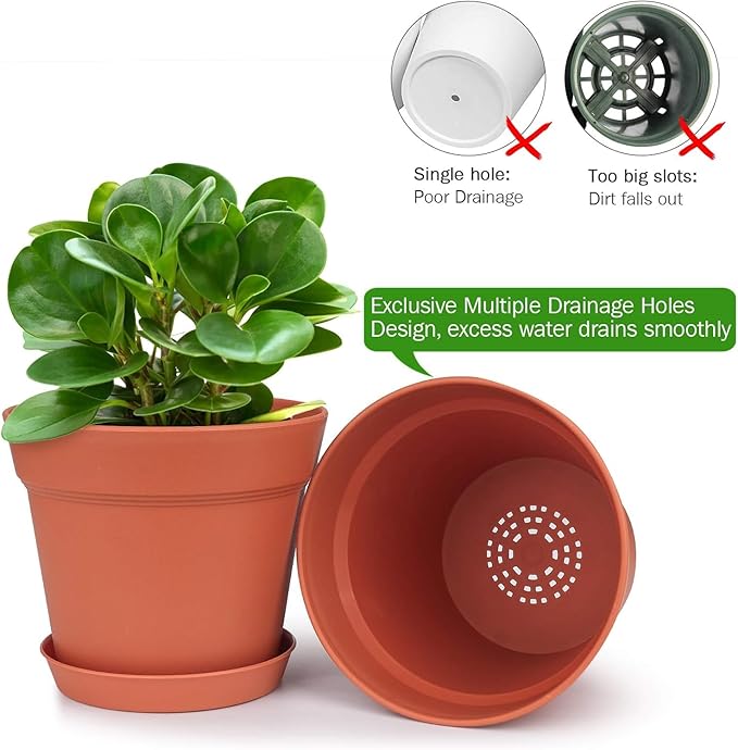 homenote Plant Pots, 7.5 Inch Flower Pots - Image 5
