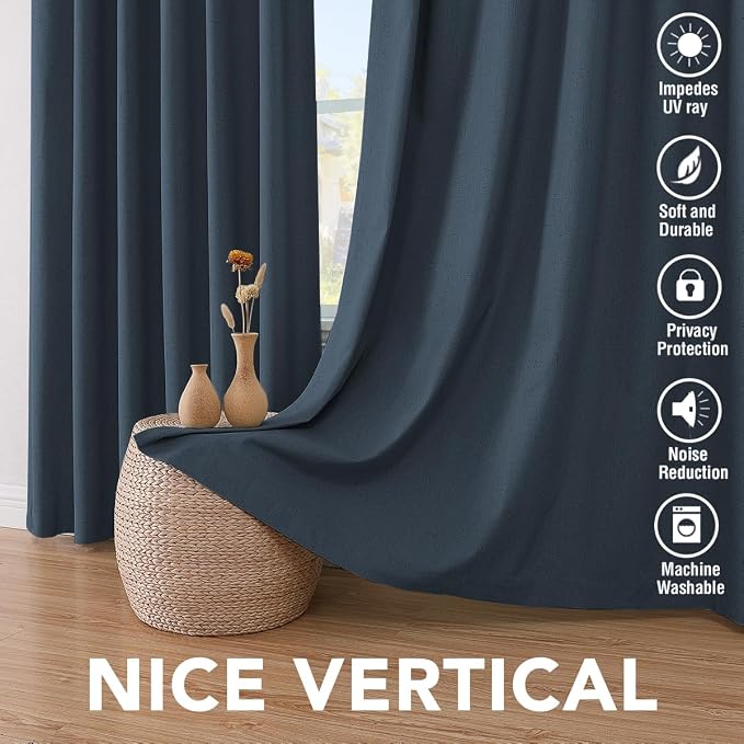 H.VERSAILTEX Linen Blackout Curtains 108 Inches Long 100% Absolutely Blackout - Image 7