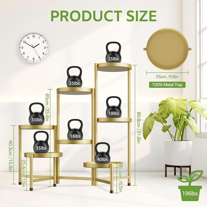 iDavosic.ly 7 Tier Large Plant Stand Indoor, 10 Inch Wide Tall Corner Metal - Image 4