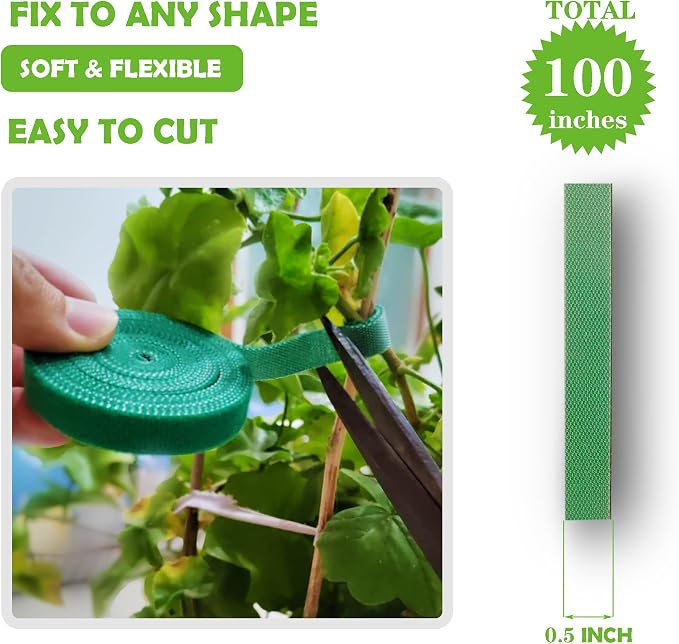 Green Garden Ties|Plant Ties for Climbing Plants 100 feet x1/2‘’in 3 - Image 4