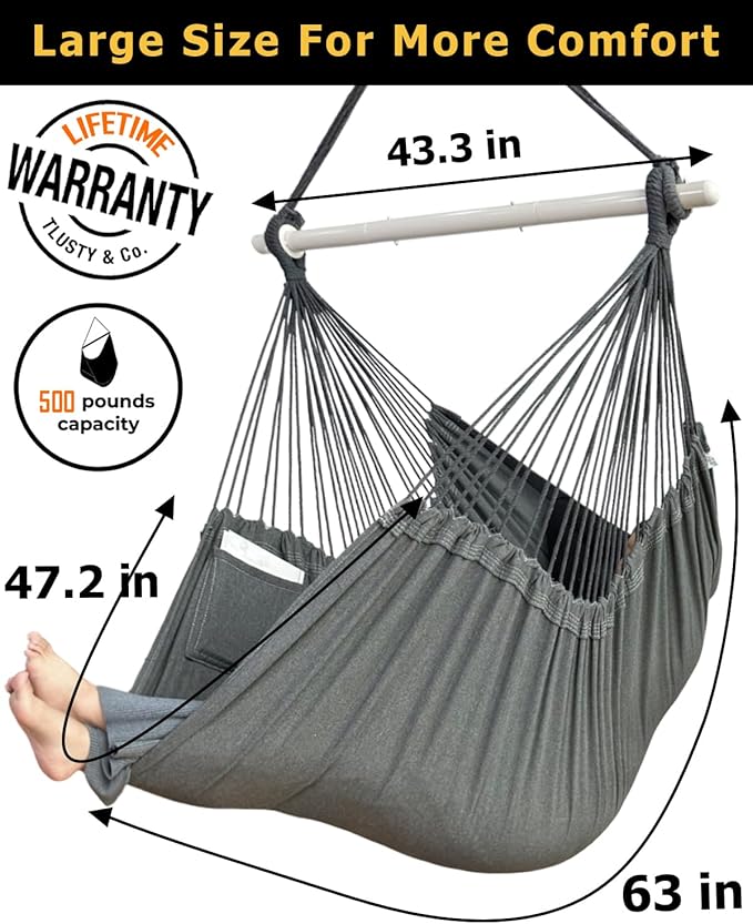 XXL Hammock Chair Hanging Rope Swing - Image 3