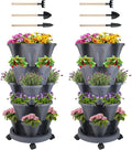 GameXcel Vertical Planter 5 Tier Stackable Planters Garden Planters Strawberry by GameXcel