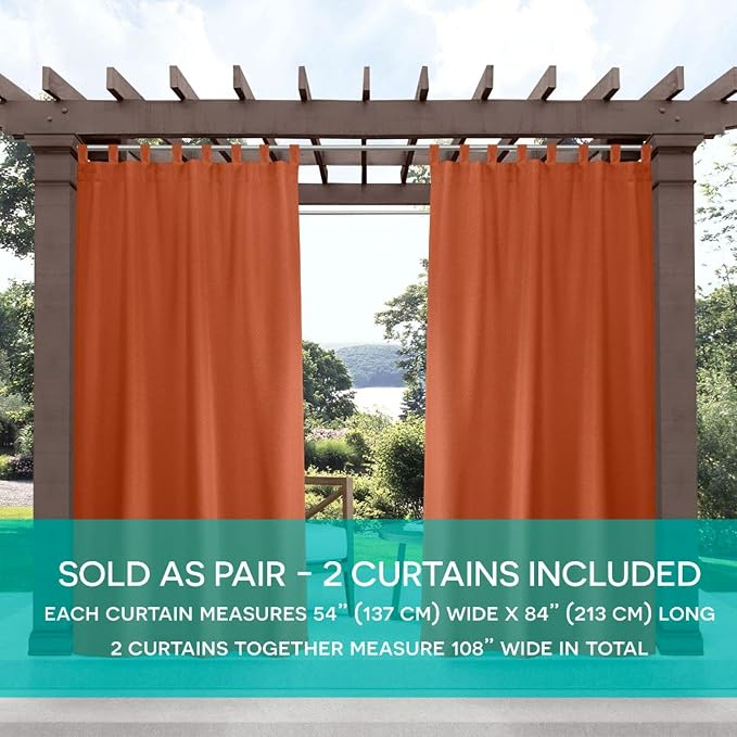 Exclusive Home Cabana Solid Indoor/Outdoor Light Filtering Hook-and-Loop Tab - Image 2