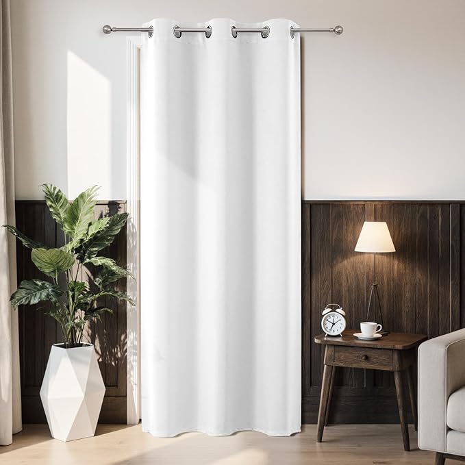 Joydeco Blackout Door Curtain for Doorway Privacy 108 Inches Long, Grommet by JOYDECO