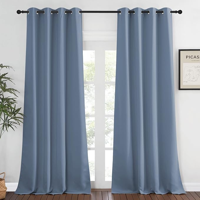 NICETOWN Blackout Stone Blue Curtains by NICETOWN