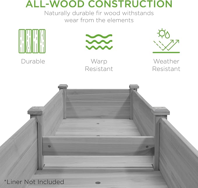 Best Choice Products 72x24x30in Raised Garden Bed, Elevated Wood Planter Box - Image 4